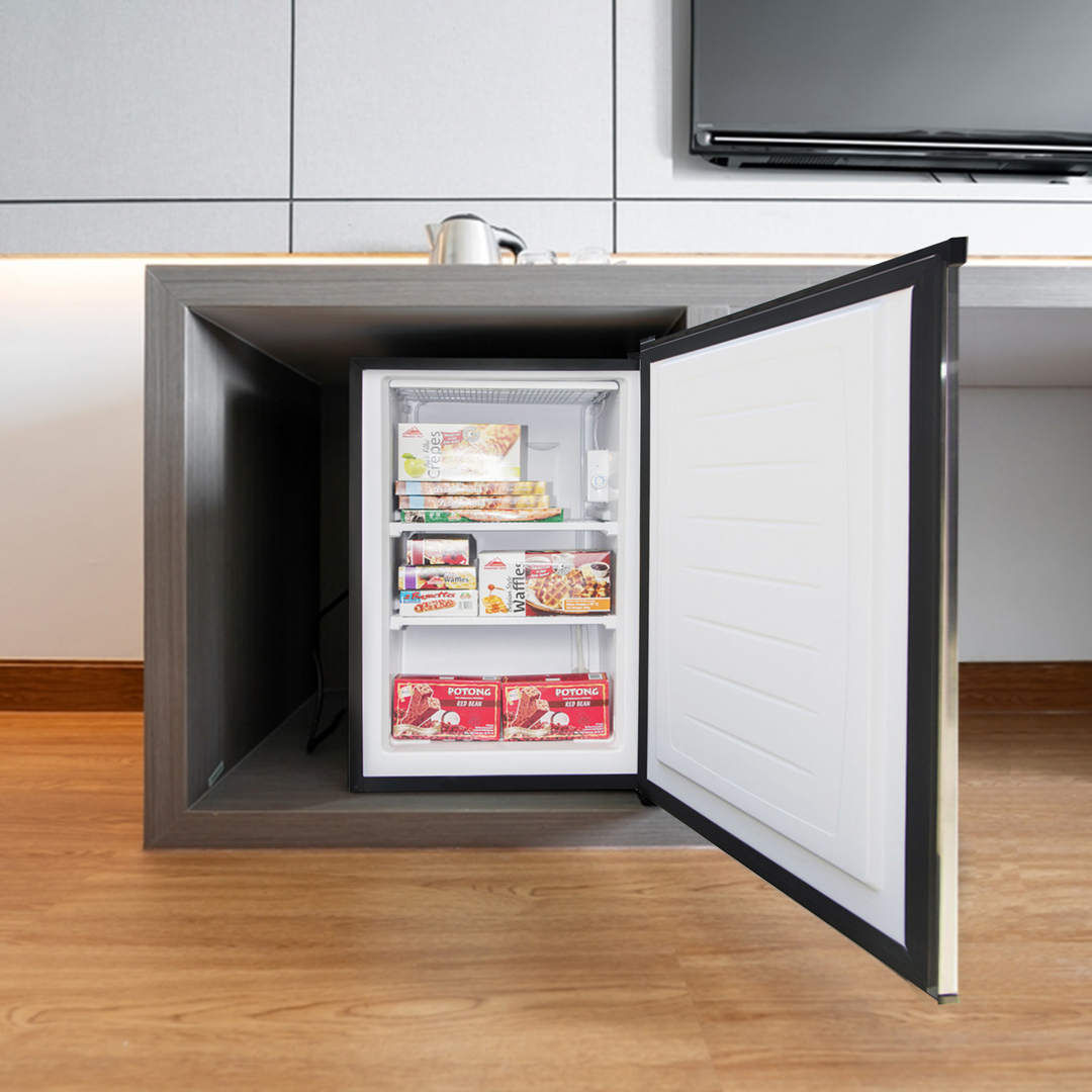 Magic Chef 3 Cubic Foot Deep Small Mini Upright Freezer, Stainless Steel (Used)