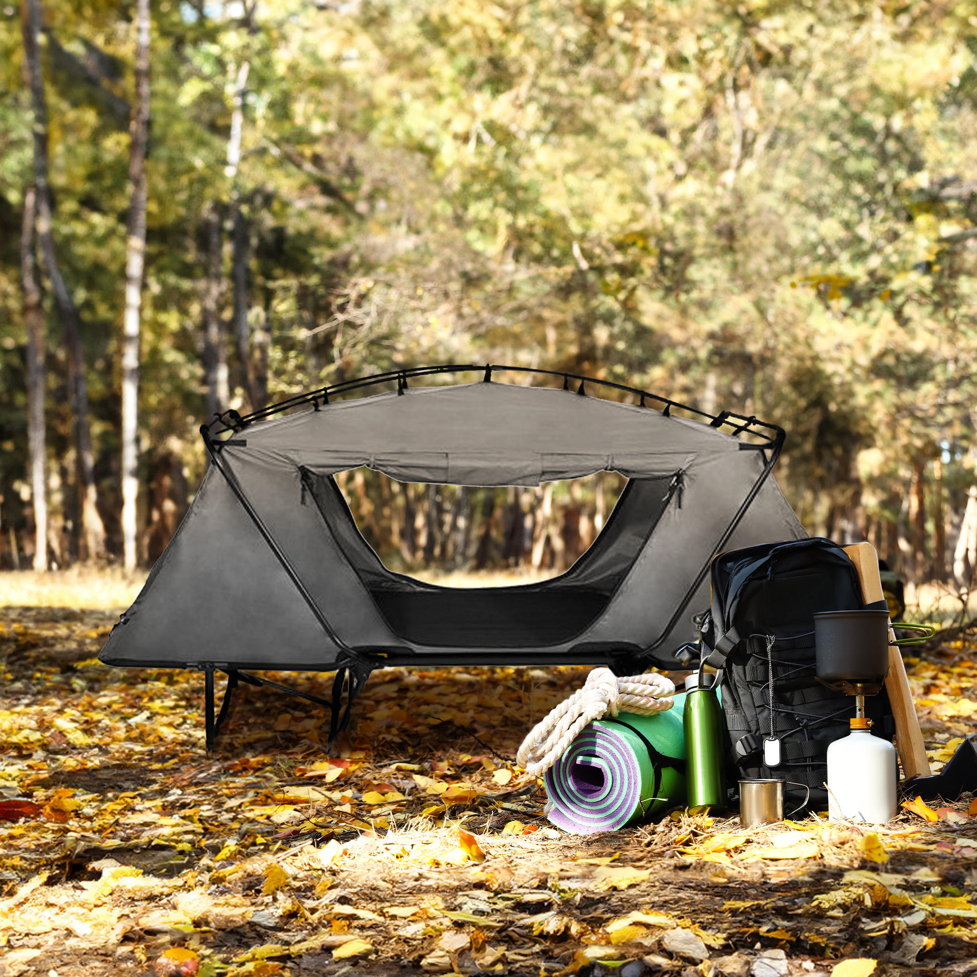 Kamp-Rite DTC447 Oversized Elevated Tent Cot, Chair, Tent, & Rainfly (Used) - VMInnovations