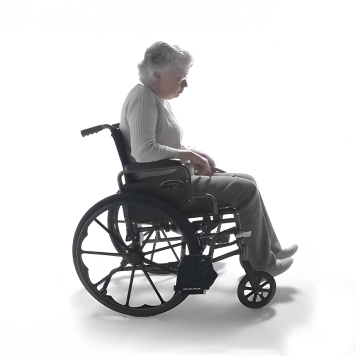 Graham Field Aluminum 24 Inch Durable Bariatric Transportation Wheelchair, Black (For Parts)