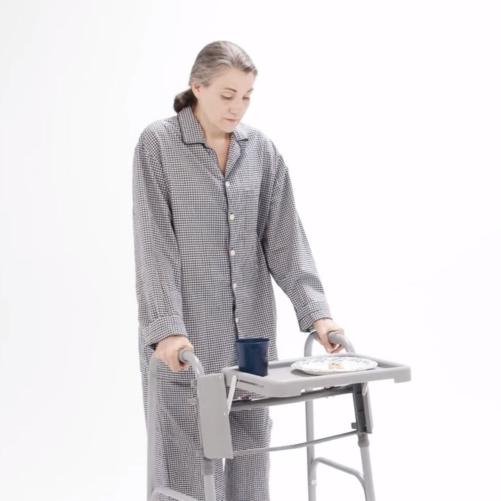 Lumex Everyday Adult Walker Walking Aid with 5" Front Wheels & Glide Tips, Plum