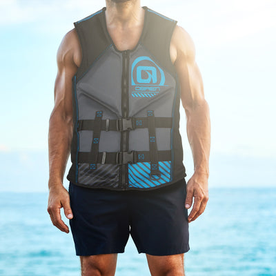 O'Brien Men's Recon L Life Jacket with Split Back Panel and BioLite Inner, Blue - VMInnovations