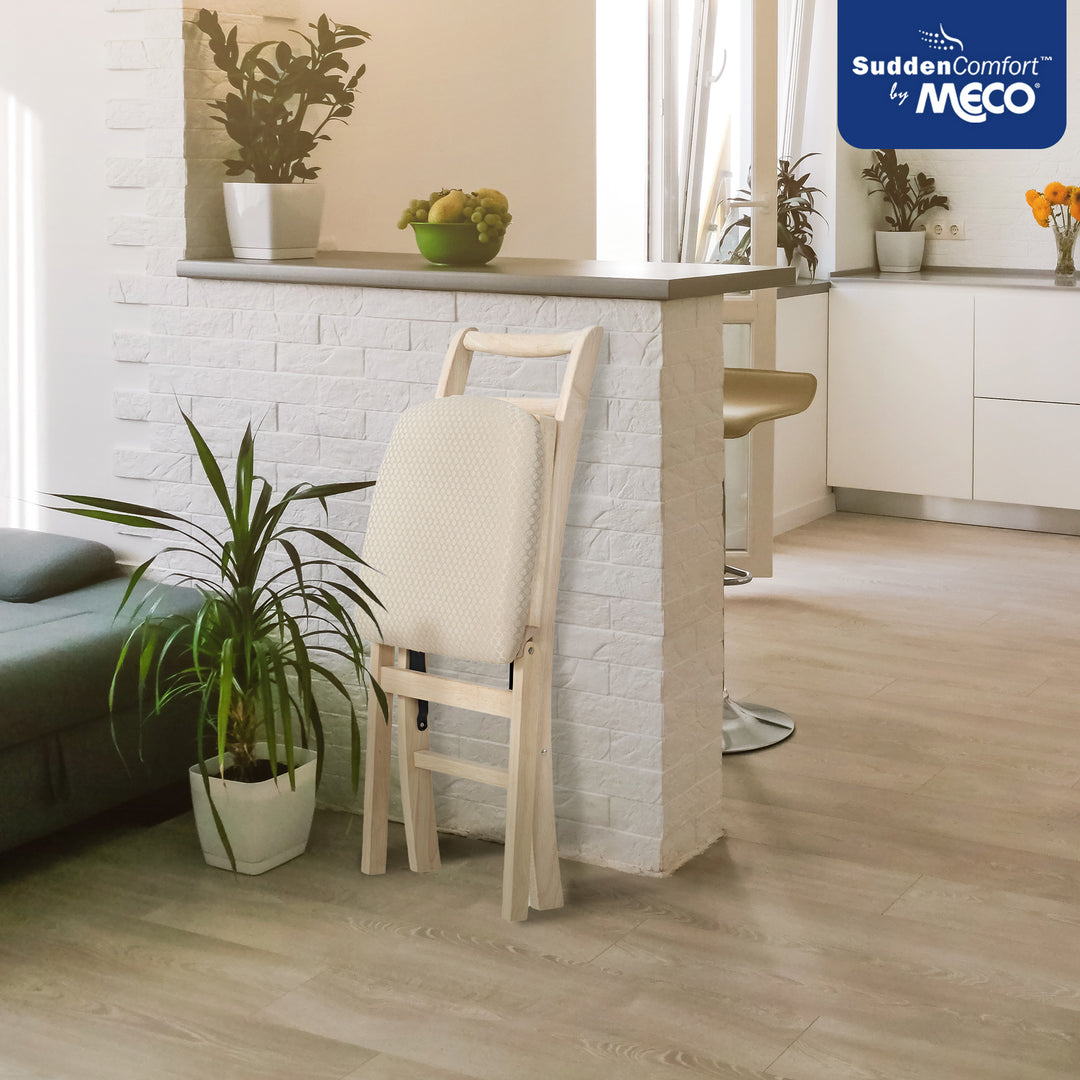 Stakmore Shaker Ladderback Upholstered Folding Chairs, 2pk Unfinished (Open Box)