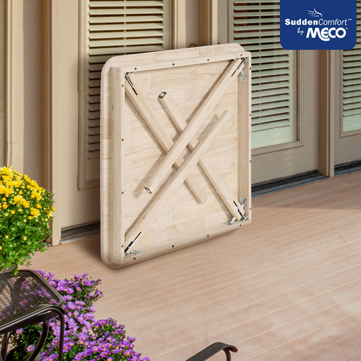 Stakmore Straight Edge Solid Wood Folding Card Table, Unfinished Frame(Open Box) - VMInnovations