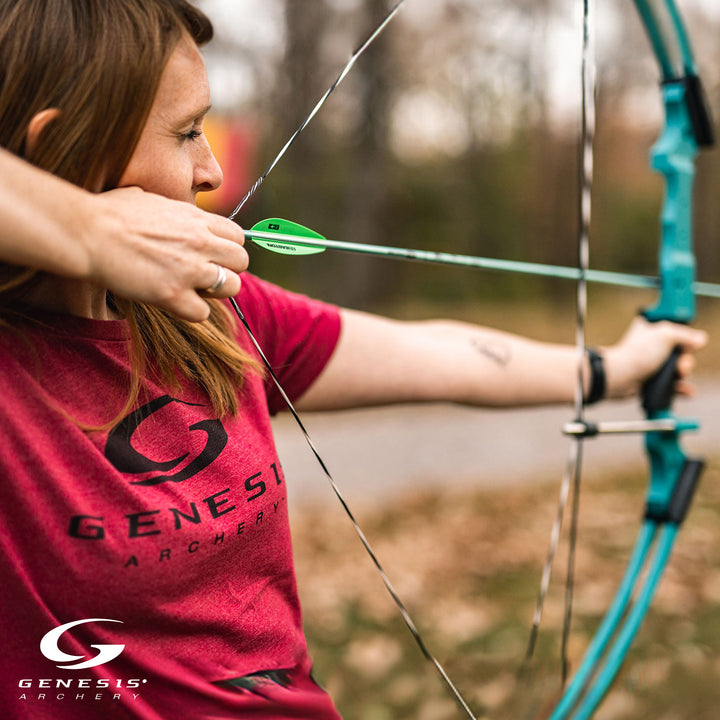 Genesis Original Archery Compound Bow/Arrow Set, Left Handed, Green (Open Box) - VMInnovations