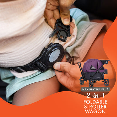Baby Trend Navigator PLUS 2-in-1 Foldable Stroller Wagon with Canopy, Dash Plum - VMInnovations