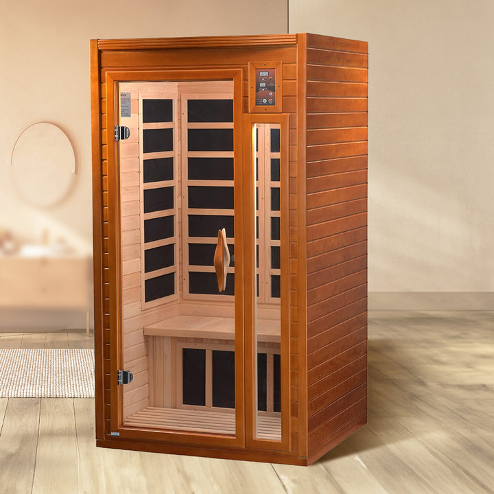 Dynamic Saunas Barcelona 1-2 Person Hemlock Wood Home Infrared Sauna (Open Box)