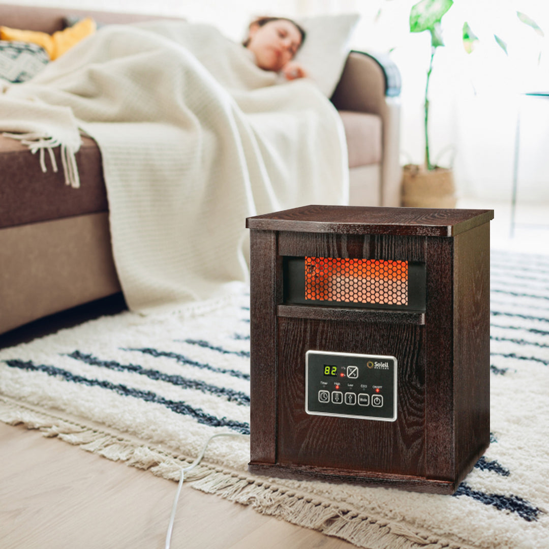 Geneva Industrial Infrared Quartz Wood Cabinet Space Heater with Remote Control