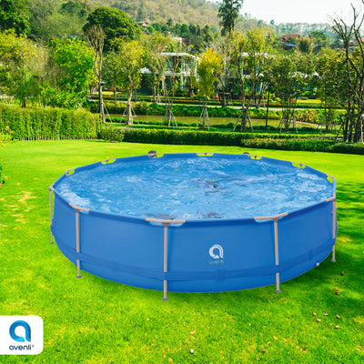 15 Foot x 36 Inch Steel Frame LamTech Above Ground Swimming Pool (For Parts)