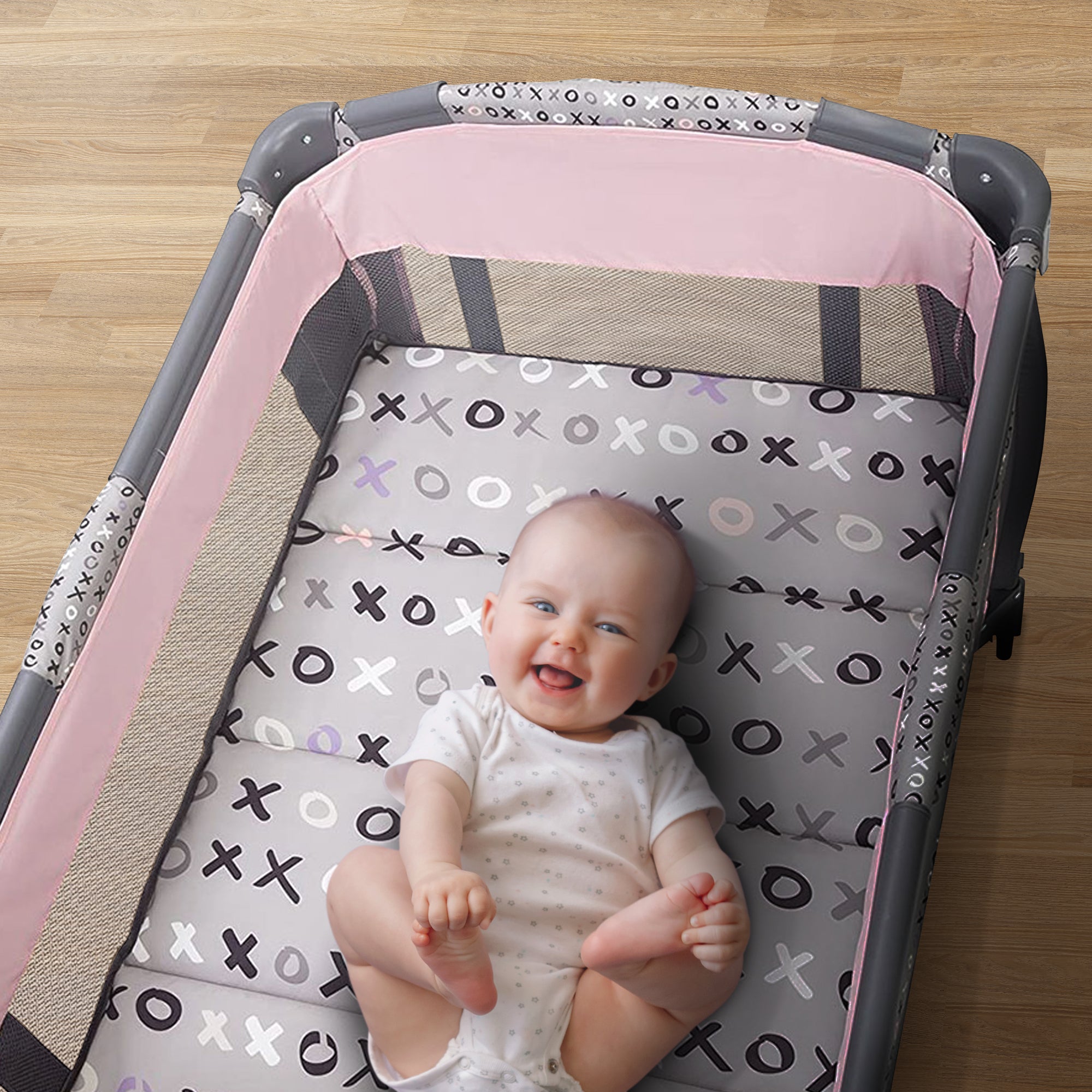 Baby Trend Trend-E Nursery Center Play Yard with Wheels, Pink (Open Box)