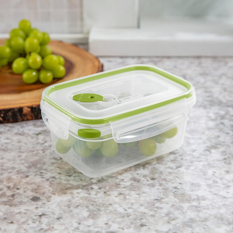 Sterilite 4.5 Cup Rectangle UltraSeal Food Storage Container, Green (24 Pack)