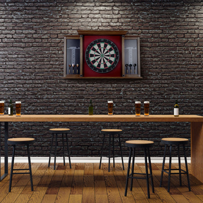 Barrington Billiards 18" Premium Dartboard Cabinet Set with Darts (Open Box) - VMInnovations