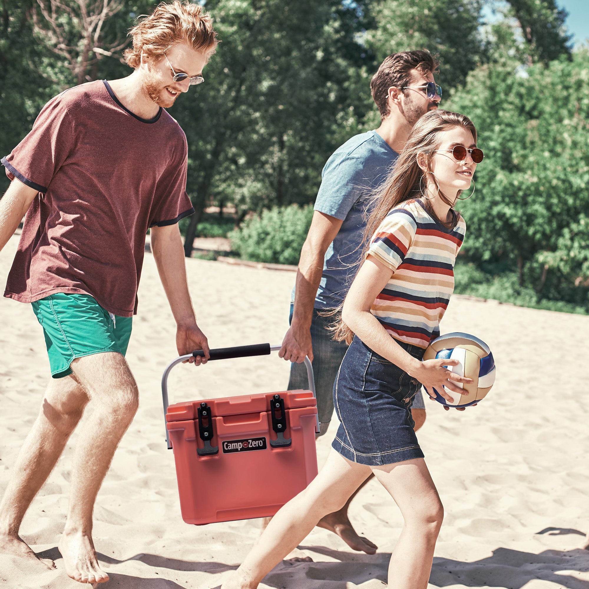 CAMP-ZERO 10 Liter 10.6Qt Cooler w/2 Molded In Cup Holders, Coral (Open Box) - VMInnovations