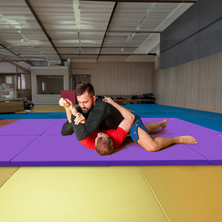 BalanceFrom 4' x 6' x 2" All Purpose Folding Fitness Gym Mat, Purple (Open Box)