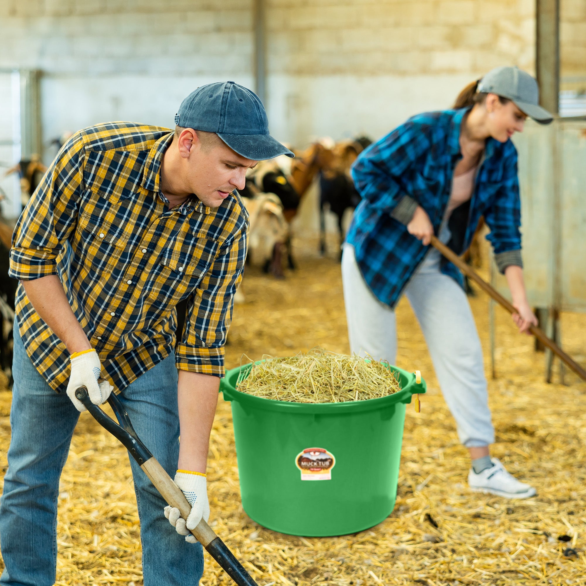 Little Giant 70 Qt Durable and Versatile Utility Muck Tub w/Handles, Lime (Used) - VMInnovations