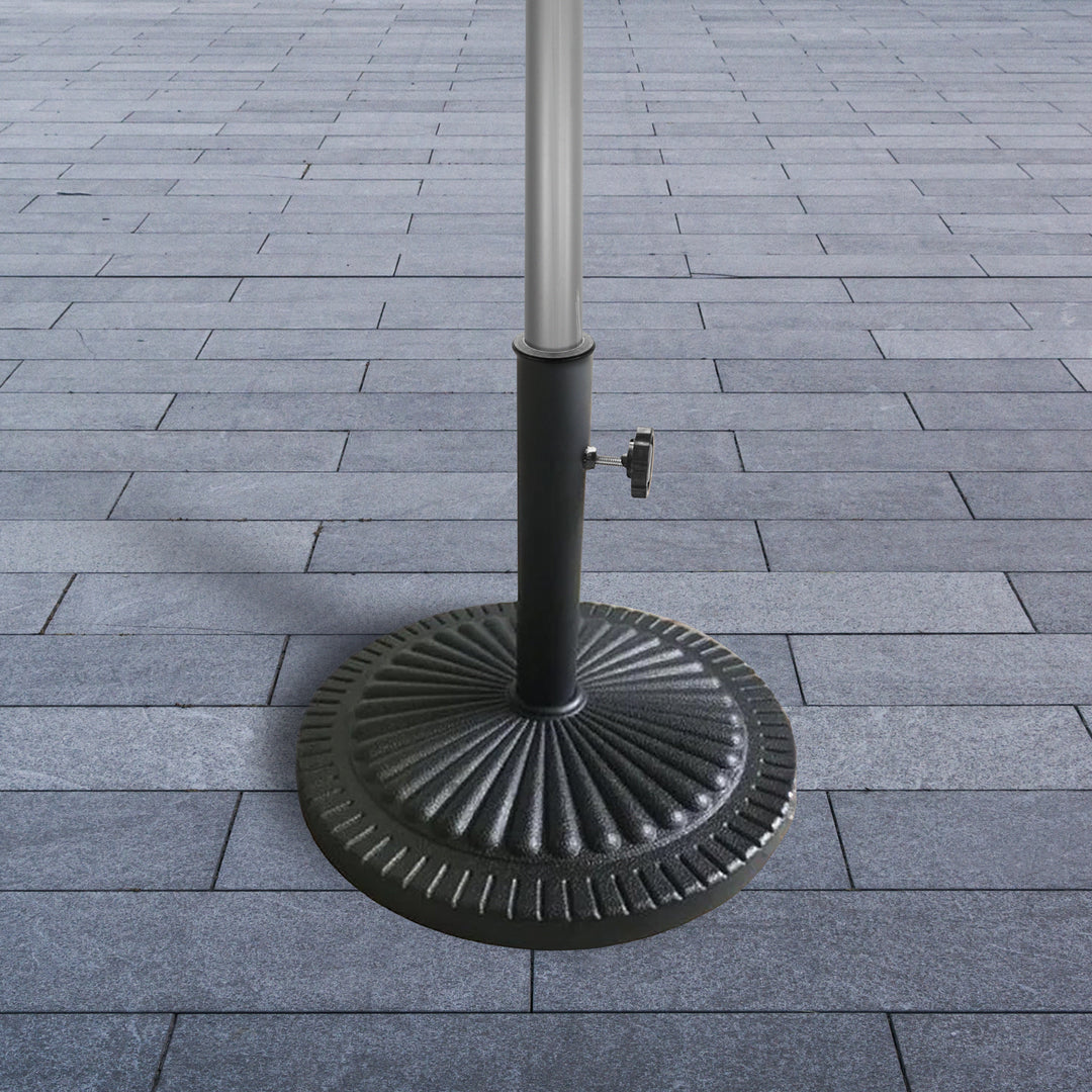 Four Seasons Courtyard 22 Inch Umbrella Base Fits Up To 2" Umbrella Pole, Black
