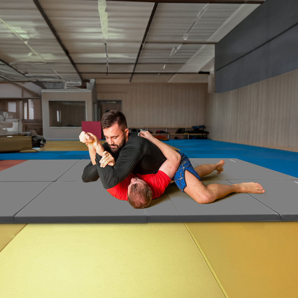 BalanceFrom 4' x 6' x 2" All Purpose Folding Fitness Gymnastics Gym Mat, Grey