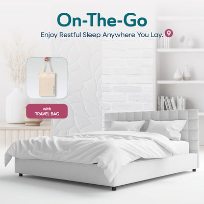Sleepgram 400 Thread Count Cotton Duvet Cover & Travel Bag, Twin,White(Open Box) - VMInnovations