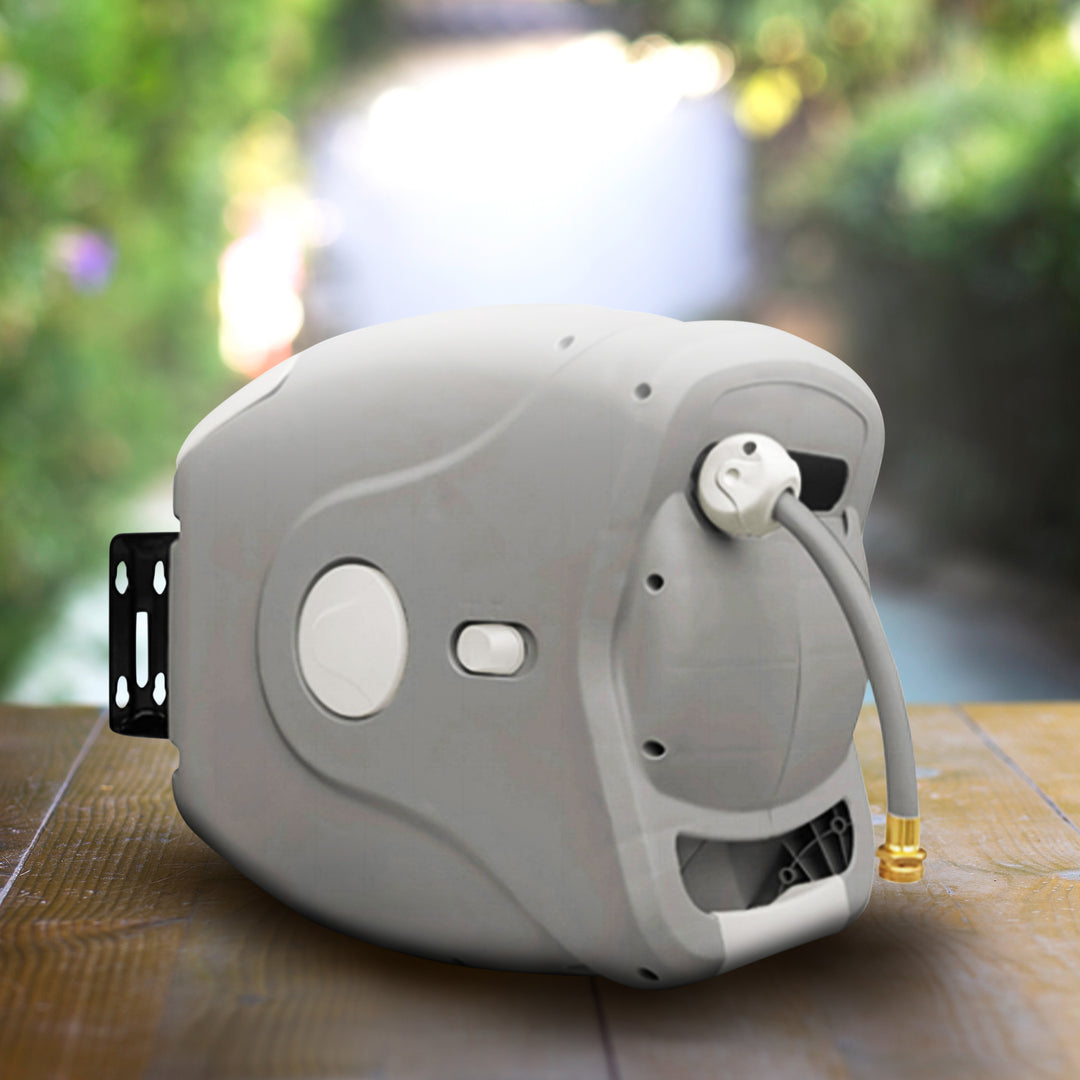 Sunneday XW-30B Wall Mounted Plastic Retractable Hose Garden Reel Holds 100 Feet - VMInnovations