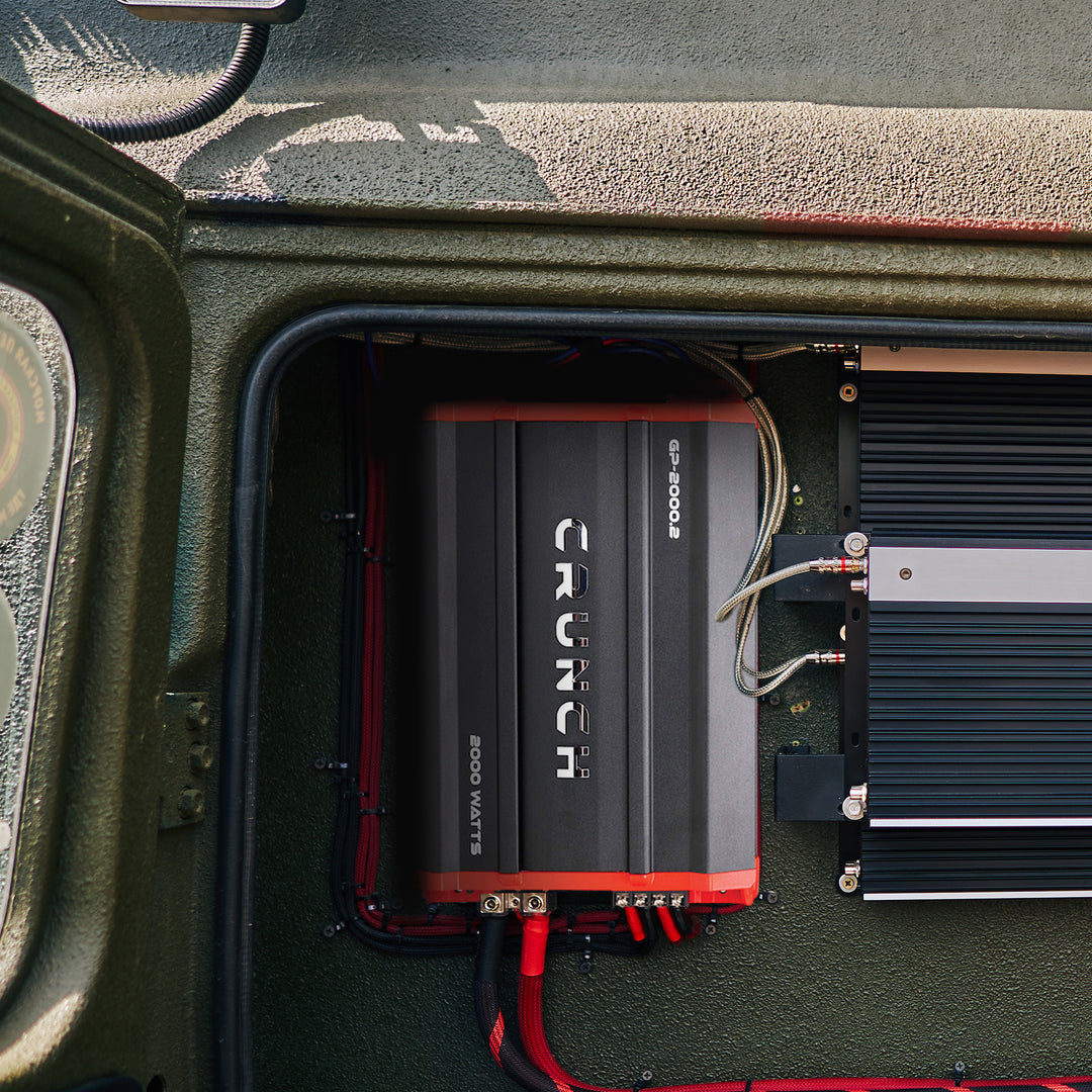 Crunch 2,000 Watt Adjustable 12dB Ground Pounder Car Amplifier, GP-2000.2, Black - VMInnovations