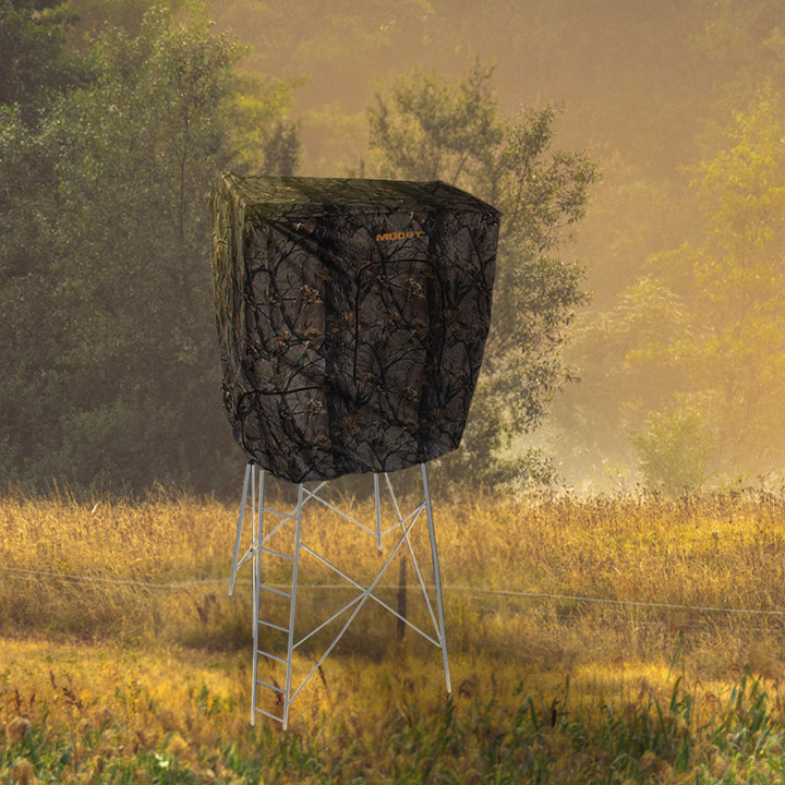 Muddy Steel 7' Tall Quad Pod Hunting Blind Cover, Camouflage, Stand Not Included