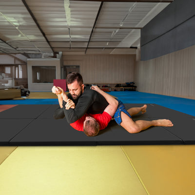 BalanceFrom 4' x 6' x 2" All Purpose Folding Gymnastics Gym Mat, Black(Open Box)