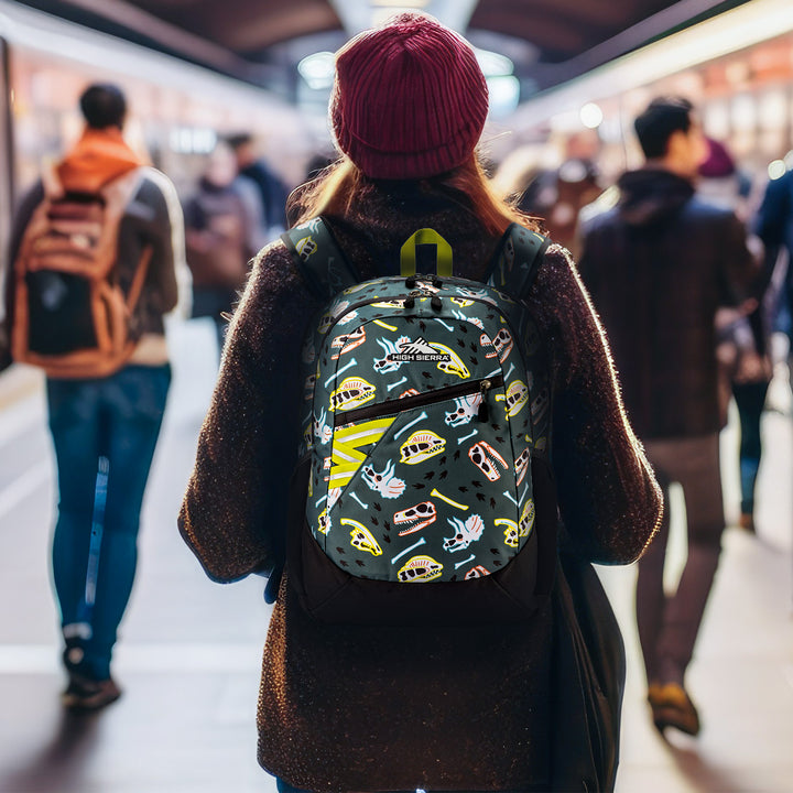High Sierra BTS Backpack for School & Travel, Dino Dig & Mercury (Open Box) - VMInnovations