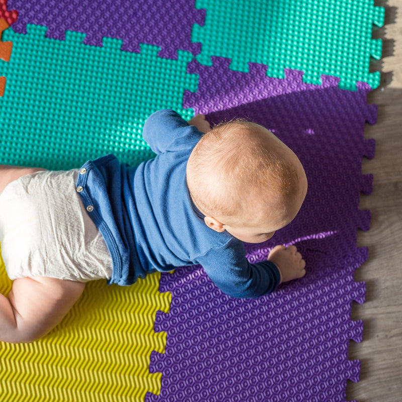 BalanceFrom 9 Color Extra Thick Interlocking Foam Exercise Play Mats (2 Pack)