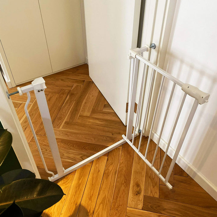 BalanceFrom Walk-Thru Safety Gate for Baby and Pets, 29.1-33.8"W, 30"H, White