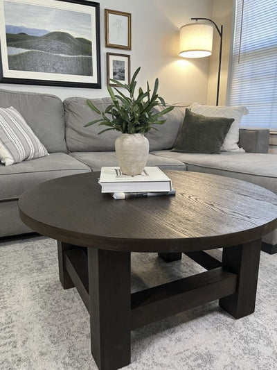 Maven Lane Marco Wooden Coffee Table Rustic Accent Furniture, Black (Open Box) - VMInnovations