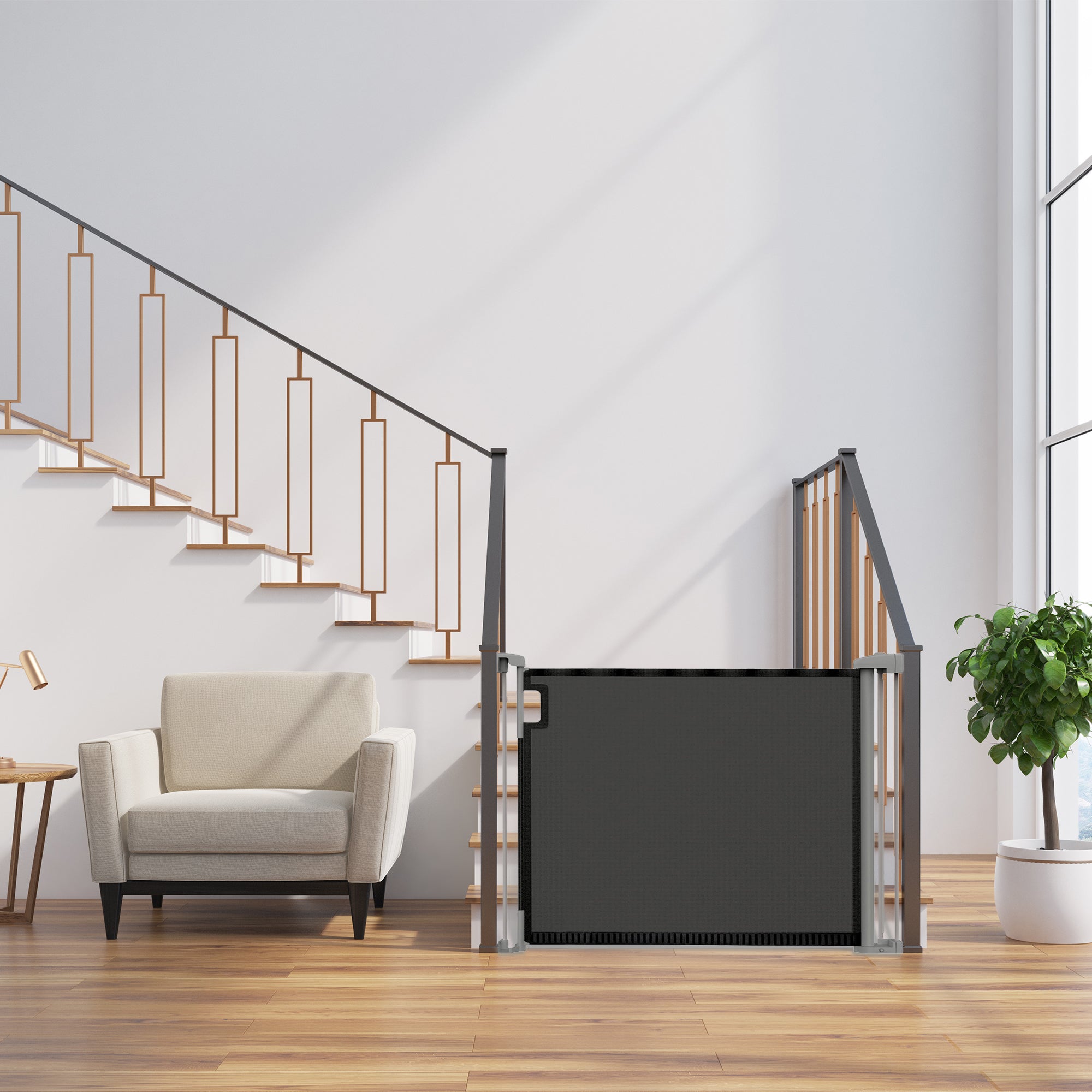 Ingenuity Summer Infant Tuck Away Mesh Stairway Pet & Baby Gate with Metal Frame - VMInnovations