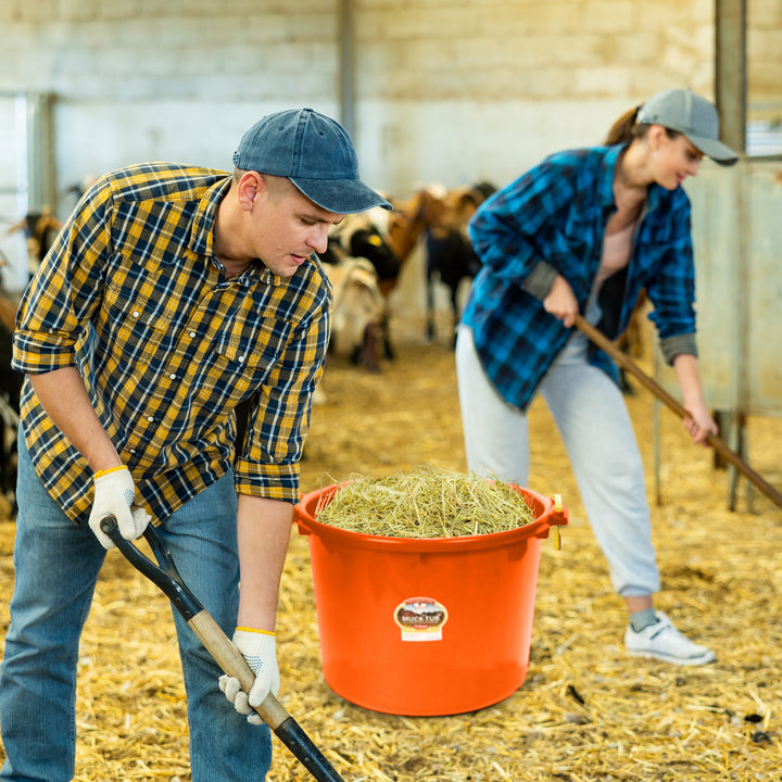 Little Giant 70 Quart Durable and Versatile Utility Muck Tub w/Handles, Orange - VMInnovations