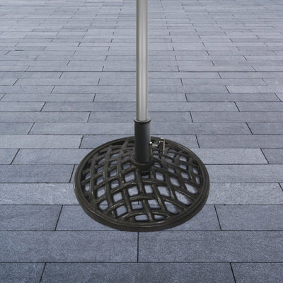 Four Seasons Courtyard Norwalk 19” Cast Iron Umbrella Base, Black (Open Box) - VMInnovations