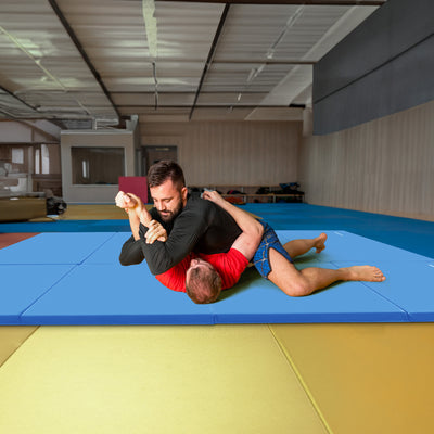 BalanceFrom 4' x 6' x 2" All Purpose Folding Fitness Gymnastics Gym Mat, Blue