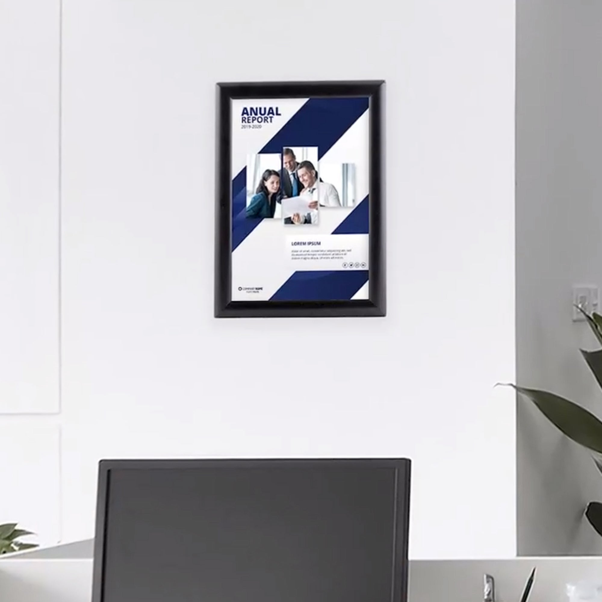 M&T Displays Opti Frame 8.5 x 11 In Wall Mount Front Load Frame, (5) (Open Box) - VMInnovations