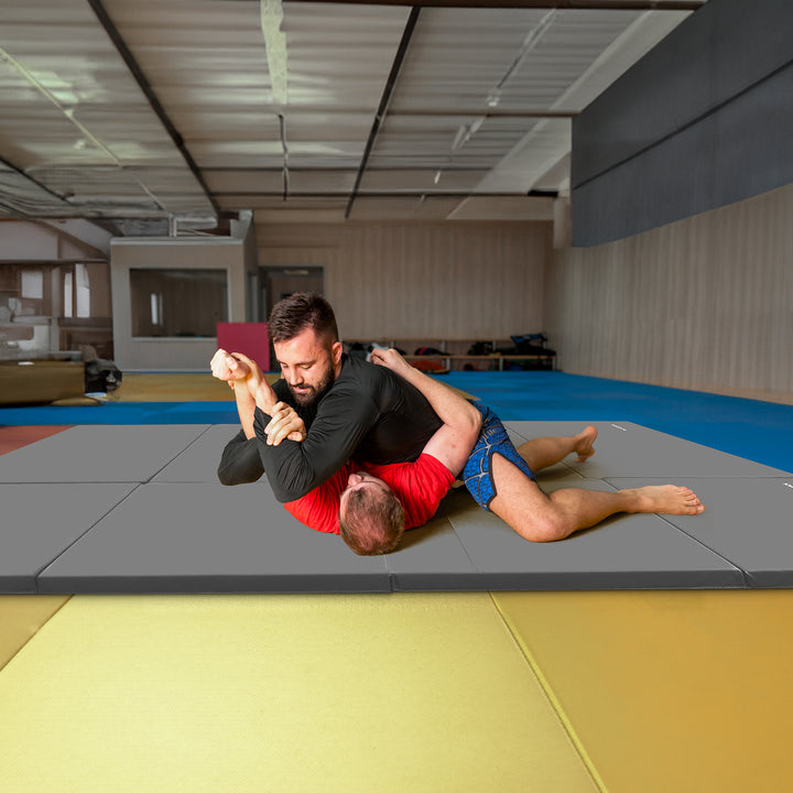 BalanceFrom 4' x 6' x 2" All Purpose Folding Fitness Gymnastics Gym Mat, Grey