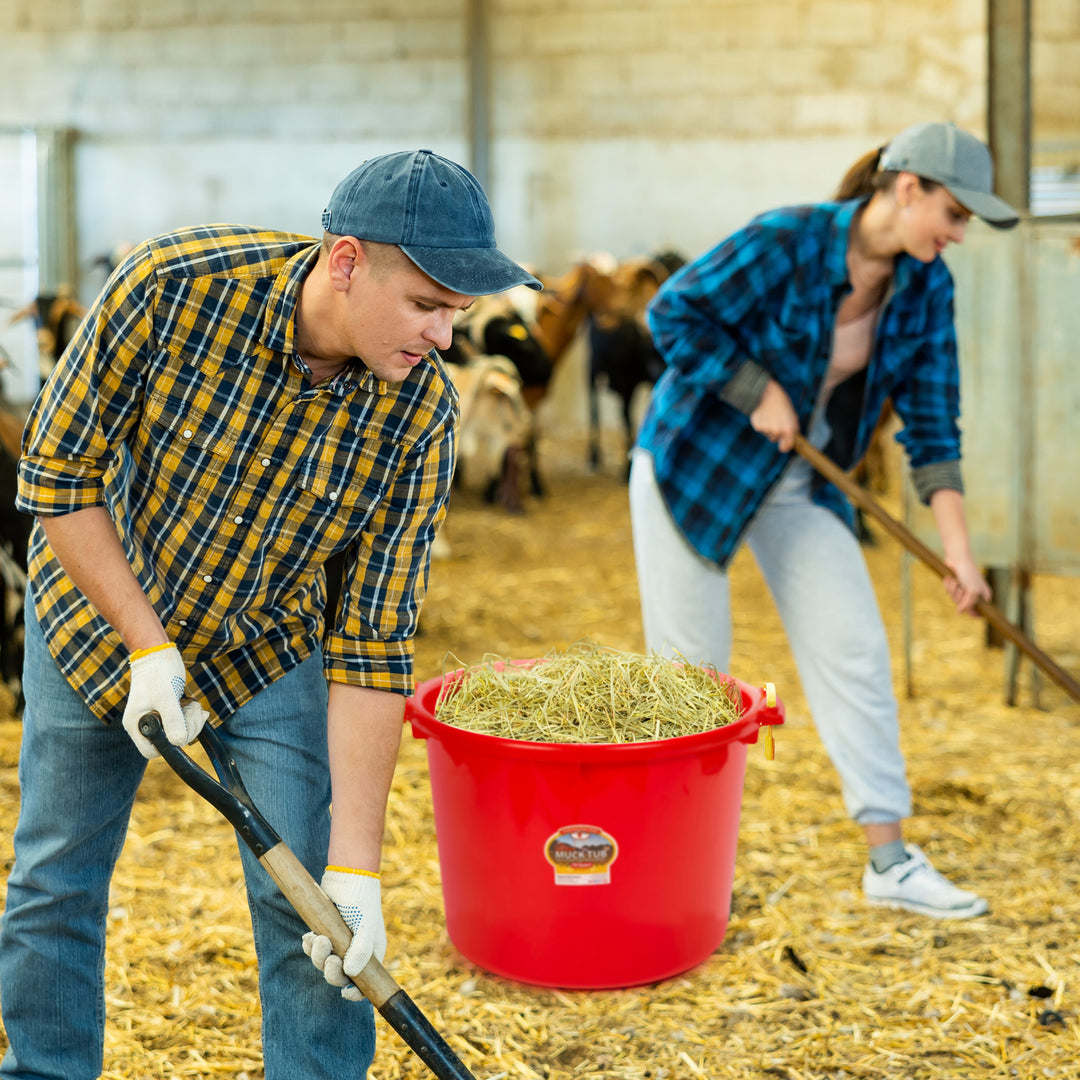 Little Giant 70 Quart Durable and Versatile Utility Muck Tub w/Handles, Red - VMInnovations