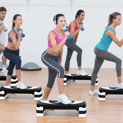 BalanceFrom Adjustable Workout Aerobic Step Platform Trainer w/Raisers(Open Box)