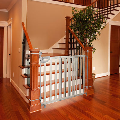 Summer Infant Banister and Stair Wood Safety Gate with Extra Wide Door Design