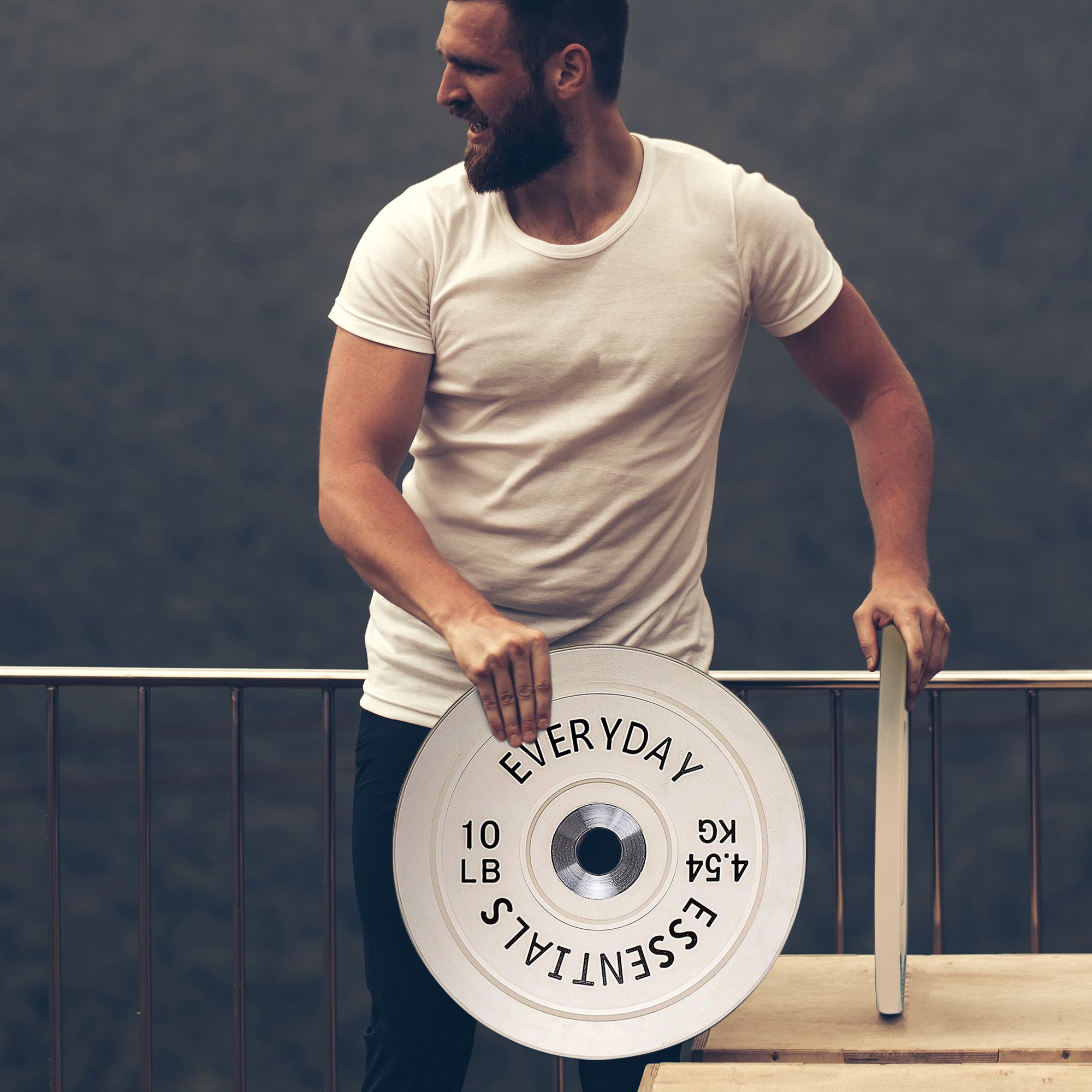 BalanceFrom Everyday Essentials 10lb Olympic Weight Bumper Plate,White(Open Box) - VMInnovations
