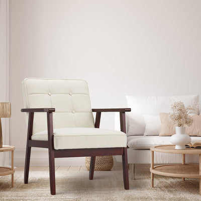 JOMEED Accent Chair w/Upholstered Wooden Frame and Fabric Cushion (Open Box) - VMInnovations