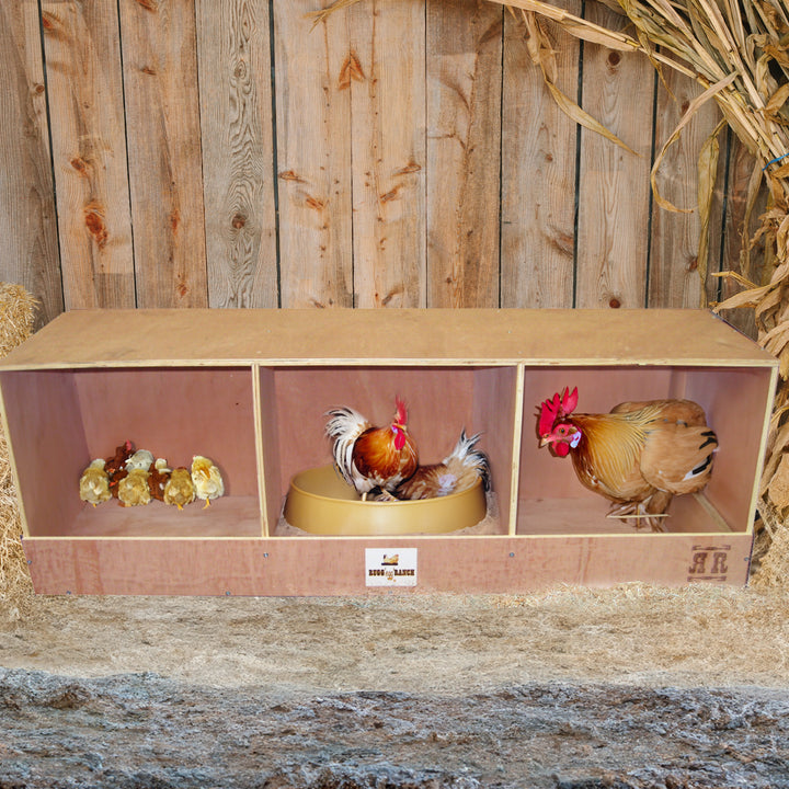 Rugged Ranch RuggEgg Barn Wooden Chicken Coop Triple Nesting Egg Boxes(Open Box) - VMInnovations