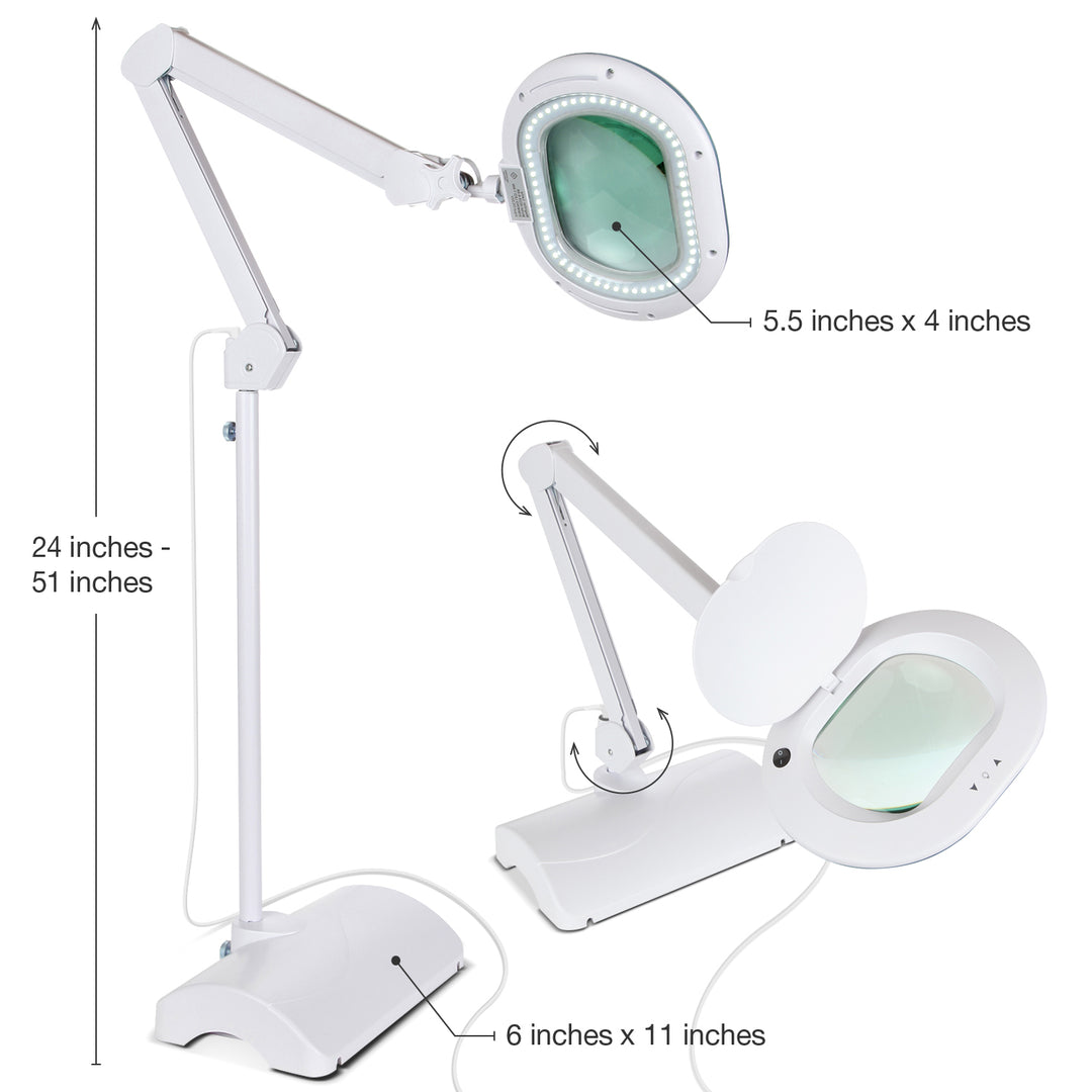 Brightech Lightview XL 2 in 1 Magnifying Floor and Desk Lamp, White (Open Box)