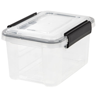 IRIS USA 6.5-Quart Stackable Plastic WEATHERTIGHT Clear Storage Box, 6 Pack