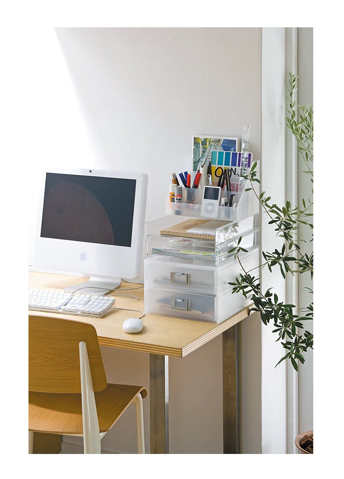 Like-It Universal Organizer Storage Tray Set for Home or Office, Clear (2 Pack)