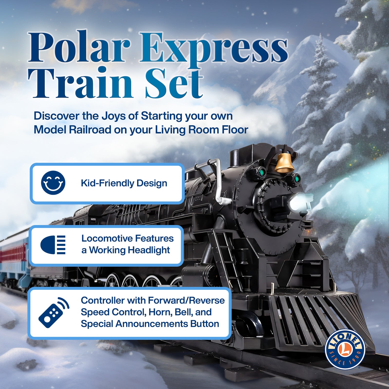 Lionel Trains The Polar Express Train Engine Ready to Play Set (For Parts) - VMInnovations