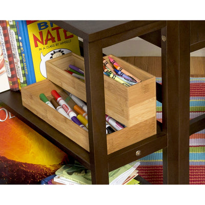 Lipper International 6x15 Inch Bamboo Wood Stacking Storage Organizer Box (Used)