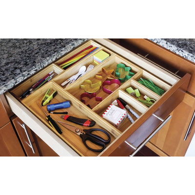 Lipper International 6x15 Inch Bamboo Wood Stacking Storage Organizer Box (Used)