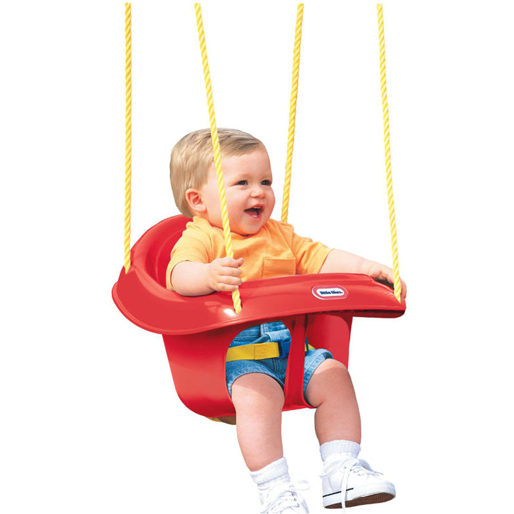 Little Tikes 637247 Highback Plastic Toddler Playset Swing with Seat Belt, Red