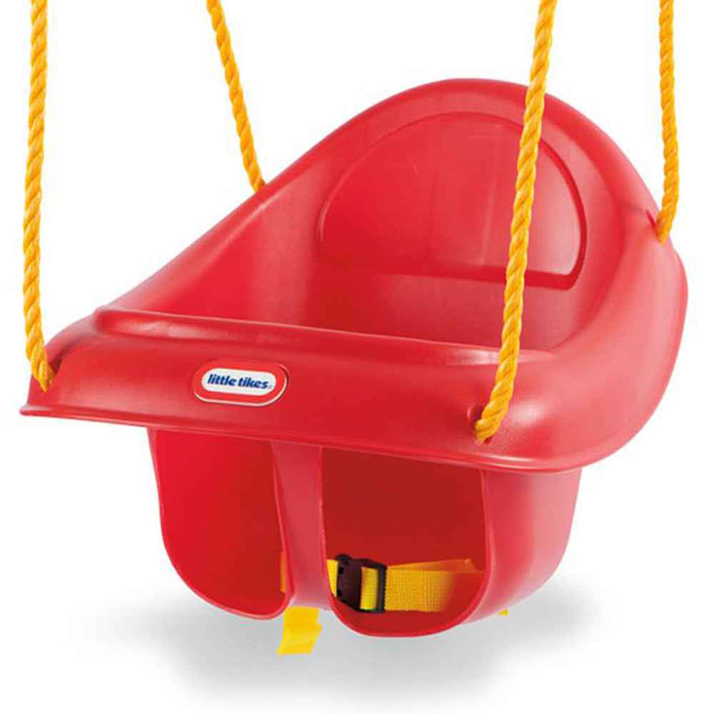 Little Tikes 637247 Highback Plastic Toddler Playset Swing with Seat Belt, Red