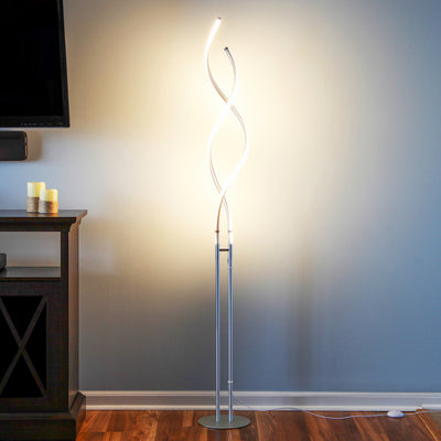 Brightech Embrace LED Spiral Bright Standing Floor Lamp, Silver (For Parts)